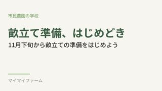 コマツナ・ルッコラのトンネル栽培、畝立て準備をそろそろはじめよう 